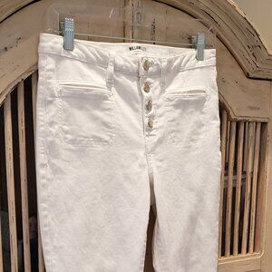 WilliamRast Highrise Crop White Stretch Denim Jeans